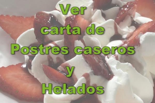 Carta postres caseros y helados